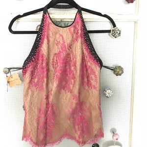 Talbot Runhof Pinstripe Halter Top